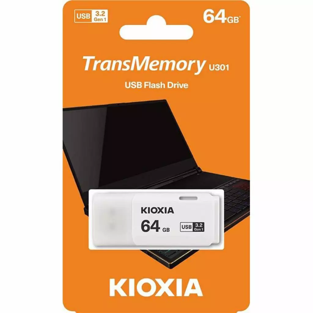 USB флеш накопитель Kioxia 64GB U301 White USB 3.2 (LU301W064GG4) - 2 USB флеш накопитель Kioxia 64GB U301 White USB 3.2 (LU301W064GG4) - 2