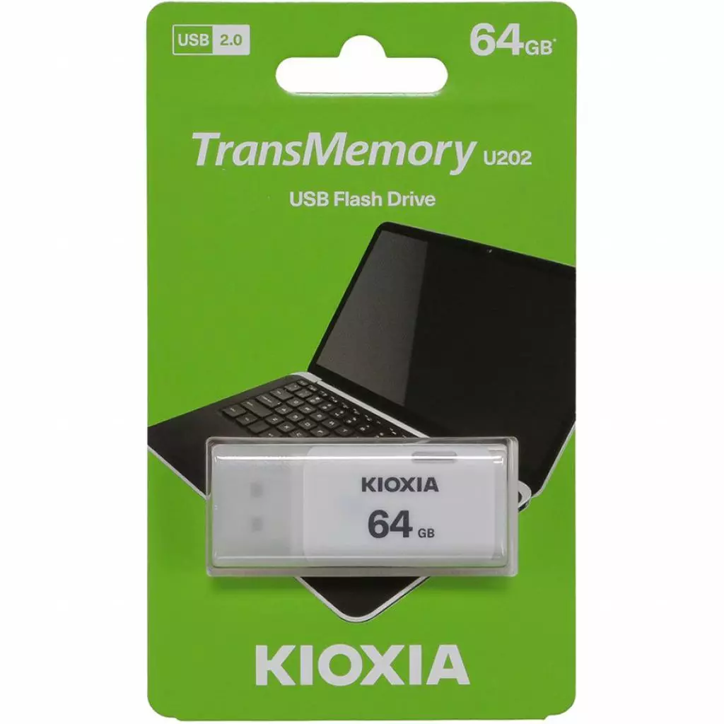 USB флеш накопитель Kioxia 64GB U202 White USB 2.0 (LU202W064GG4) - 2 USB флеш накопитель Kioxia 64GB U202 White USB 2.0 (LU202W064GG4) - 2