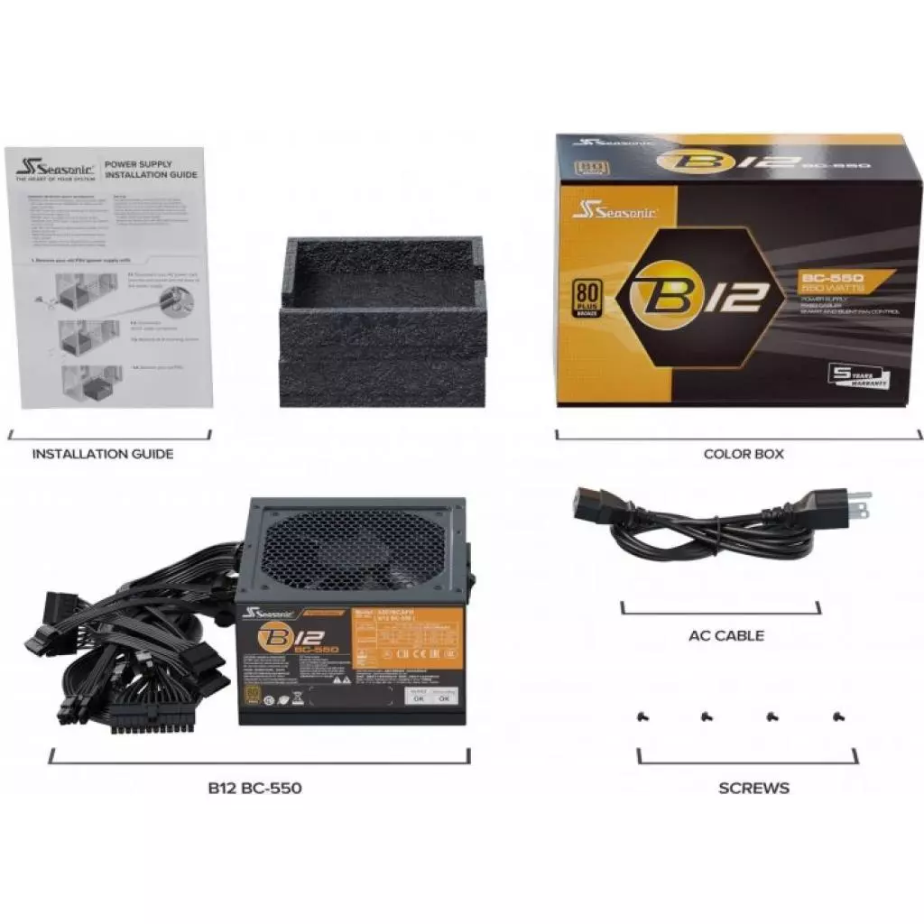 Блок питания Seasonic 550W B12 Bronze (B12 BC-550) - 4 Блок питания Seasonic 550W B12 Bronze (B12 BC-550) - 4