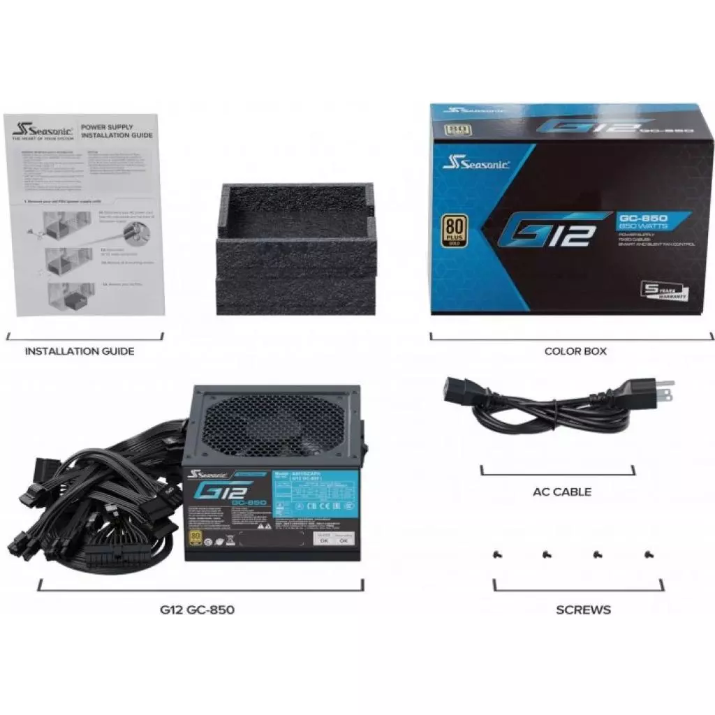 Блок питания Seasonic 850W G12 GOLD (A851GCAFH) - 4