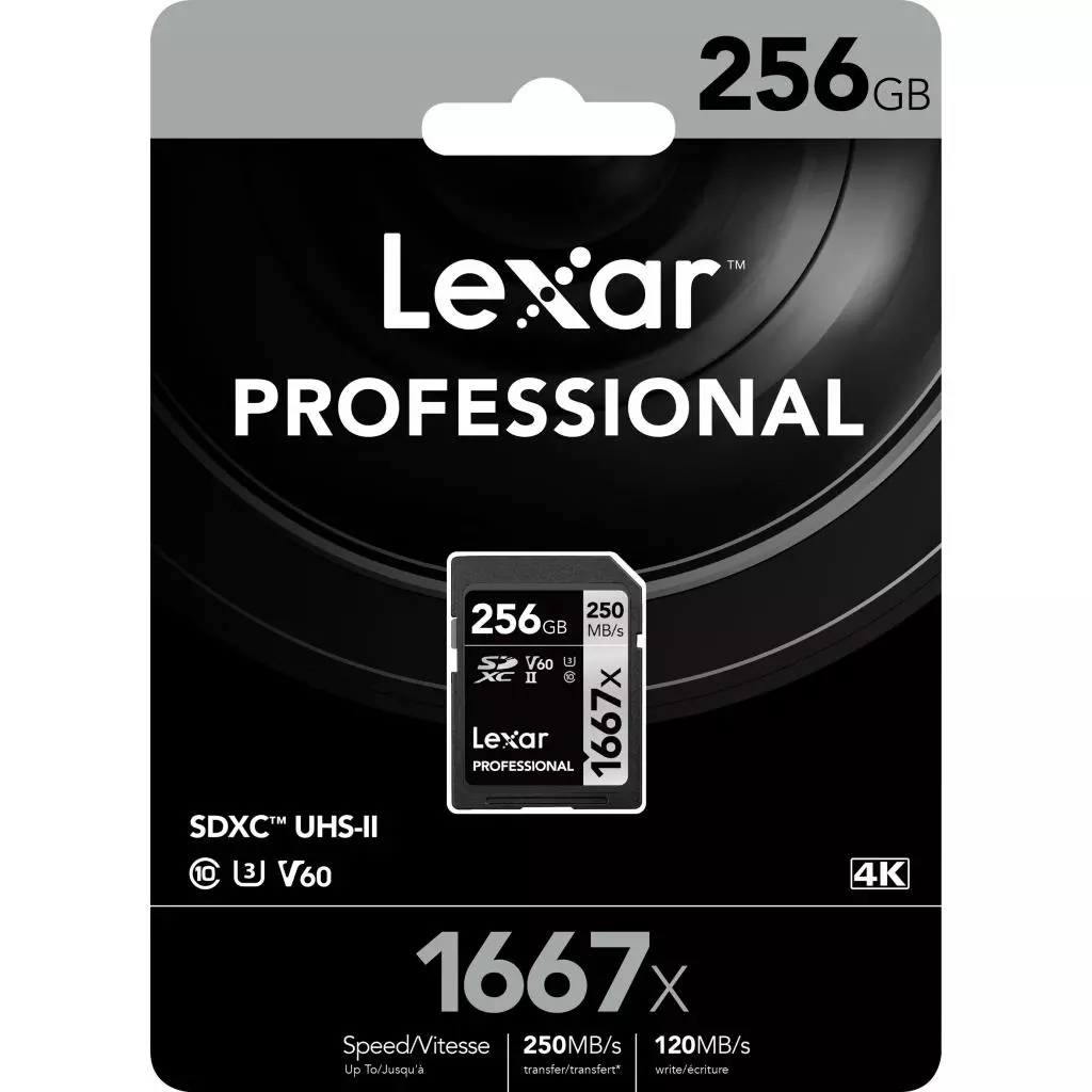 Карта памяти Lexar 256GB SDXC class 10 UHS-II U3 V60 1667x Professional (LSD256CB1667) - 2