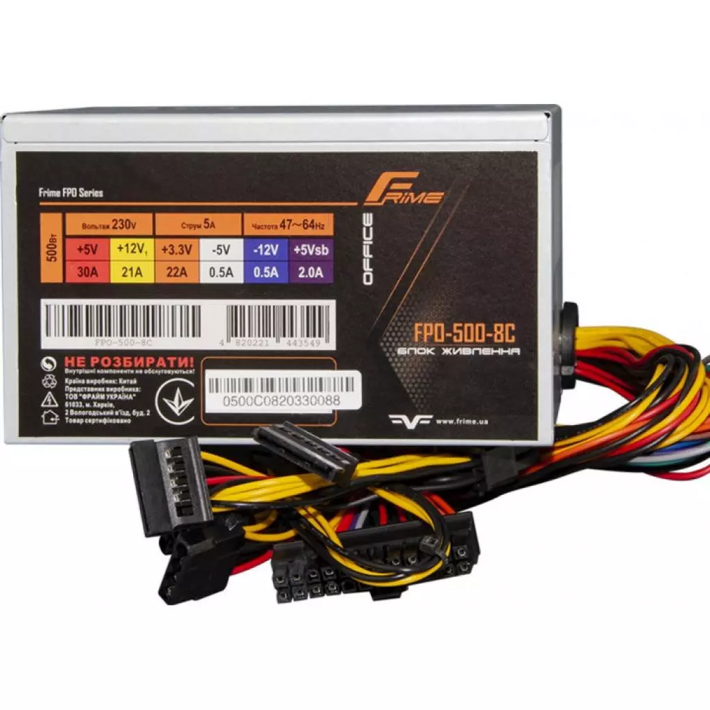 Блок питания Frime 500W (FPO-500-8C OEM) - 1 Блок питания Frime 500W (FPO-500-8C OEM) - 1