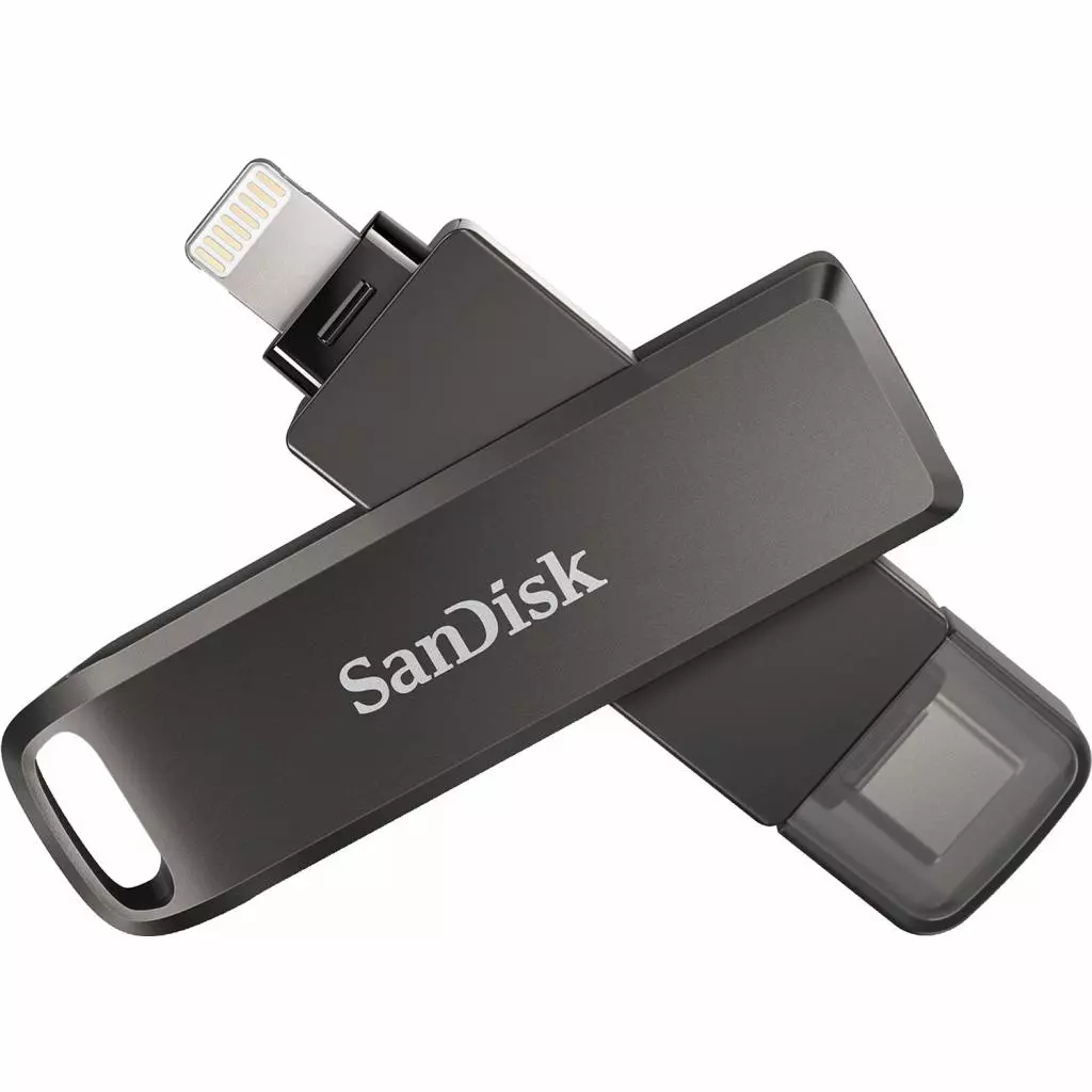 USB флеш накопитель SanDisk 128GB iXpand Drive Luxe Type-C /Lightning (SDIX70N-128G-GN6NE) - 2