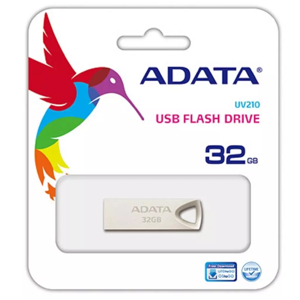 USB флеш накопитель ADATA 32GB UV210 Metal Silver USB 2.0 (AUV210-32G-RGD) - 2 USB флеш накопитель ADATA 32GB UV210 Metal Silver USB 2.0 (AUV210-32G-RGD) - 2