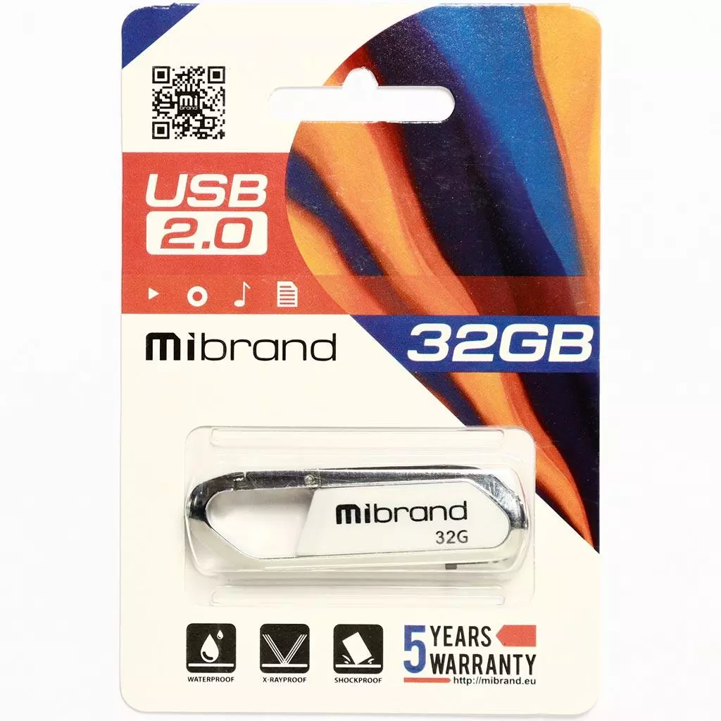 USB флеш накопитель Mibrand 32GB Aligator White USB 2.0 (MI2.0/AL32U7W) - 1 USB флеш накопитель Mibrand 32GB Aligator White USB 2.0 (MI2.0/AL32U7W) - 1