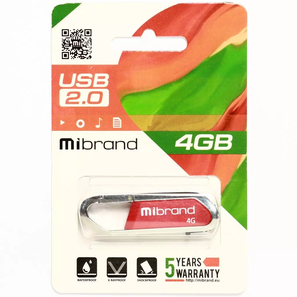USB флеш накопитель Mibrand 4GB Aligator Red USB 2.0 (MI2.0/AL4U7DR) - 1