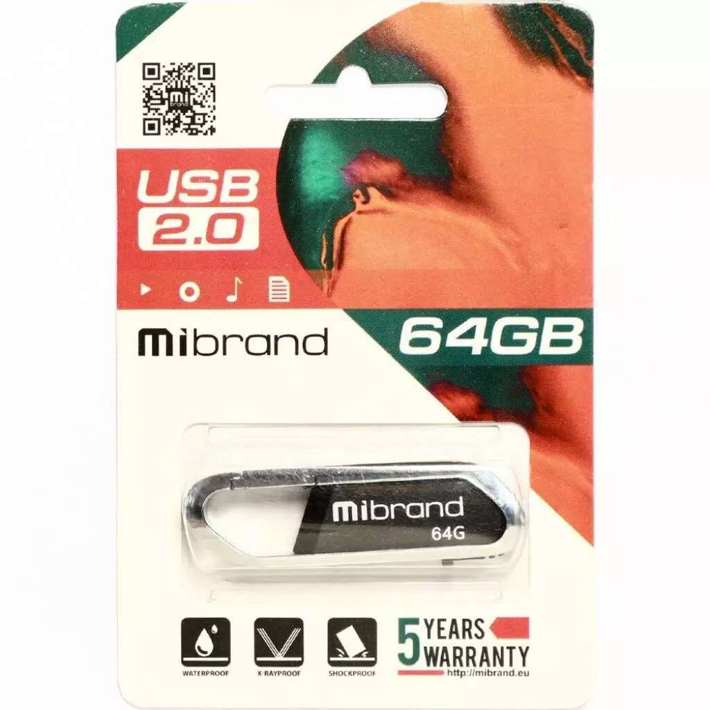 USB флеш накопитель Mibrand 64GB Aligator Black USB 2.0 (MI2.0/AL64U7B) - 1 USB флеш накопитель Mibrand 64GB Aligator Black USB 2.0 (MI2.0/AL64U7B) - 1