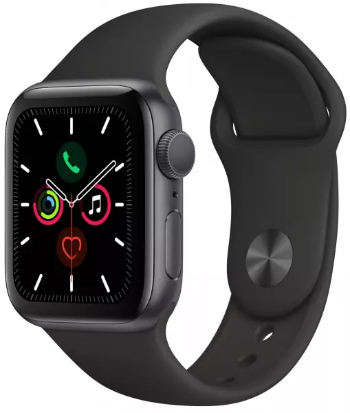 Apple Watch Series 5 40mm (GPS) Space Gray Aluminum Case with Black Sport Band (MWV82) - 1