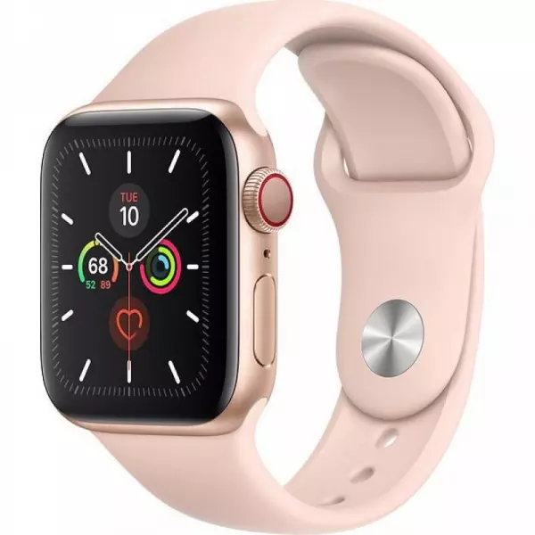 Apple Watch Series 5 40mm (GPS+LTE) Gold Aluminum Case with Pink Sand Sport Band (MWWP2) - 1