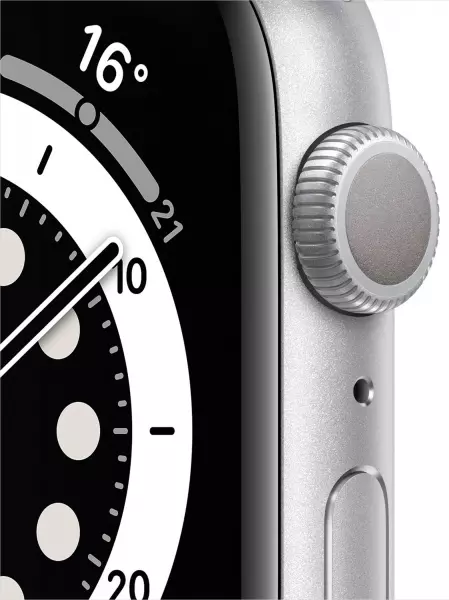 Apple Watch Series 6 44mm (GPS) Silver Aluminum Case with White Sport Band (M00D3) - 5