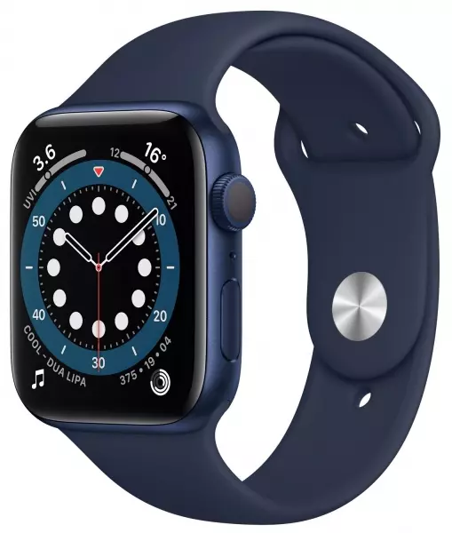 Apple Watch Series 6 44mm (GPS) Blue Aluminum Case with Deep Navy Sport Band (M00J3) - 1
