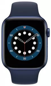 Apple Watch Series 6 44mm (GPS) Blue Aluminum Case with Deep Navy Sport Band (M00J3)
