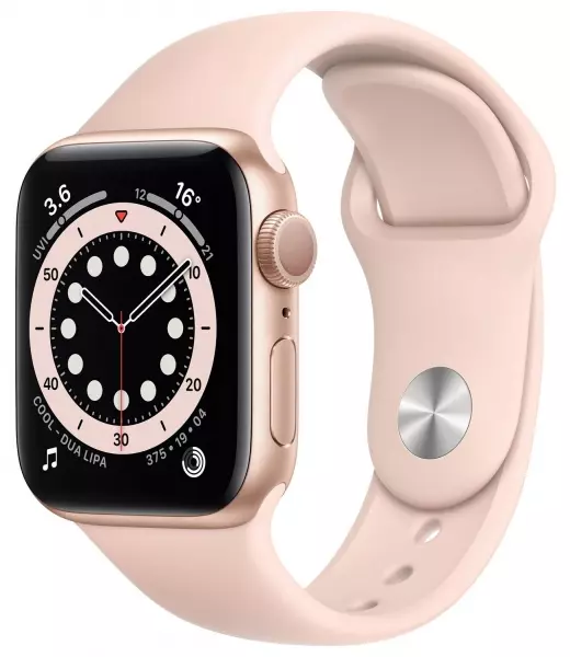 Apple Watch Series 6 40mm (GPS) Gold Aluminum Case with Pink Sand Sport Band (MG123) - 1