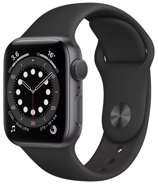 Apple Watch Series 6 40mm (GPS) Space Gray Aluminum Case with Black Sport Band (MG133) - 1
