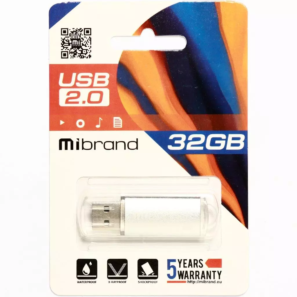 USB флеш накопитель Mibrand 32GB Cougar Silver USB 2.0 (MI2.0/CU32P1S) - 1 USB флеш накопитель Mibrand 32GB Cougar Silver USB 2.0 (MI2.0/CU32P1S) - 1