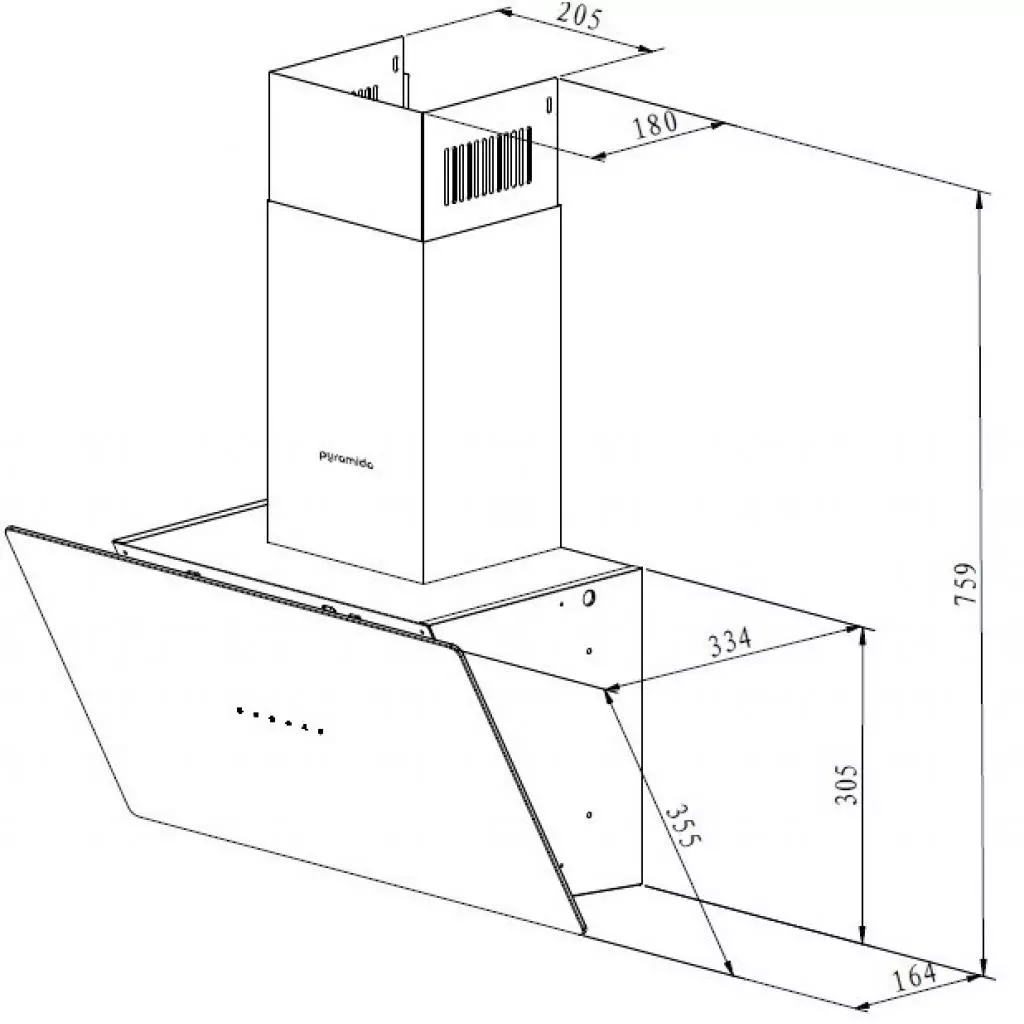 Вытяжка кухонная Pyramida NRX2-60 IV - 5