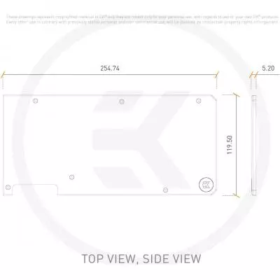 Водоблок EKWB EK-Quantum Vector TUF RTX 3080/3090 Backplate - Nickel (3831109832639) - 2