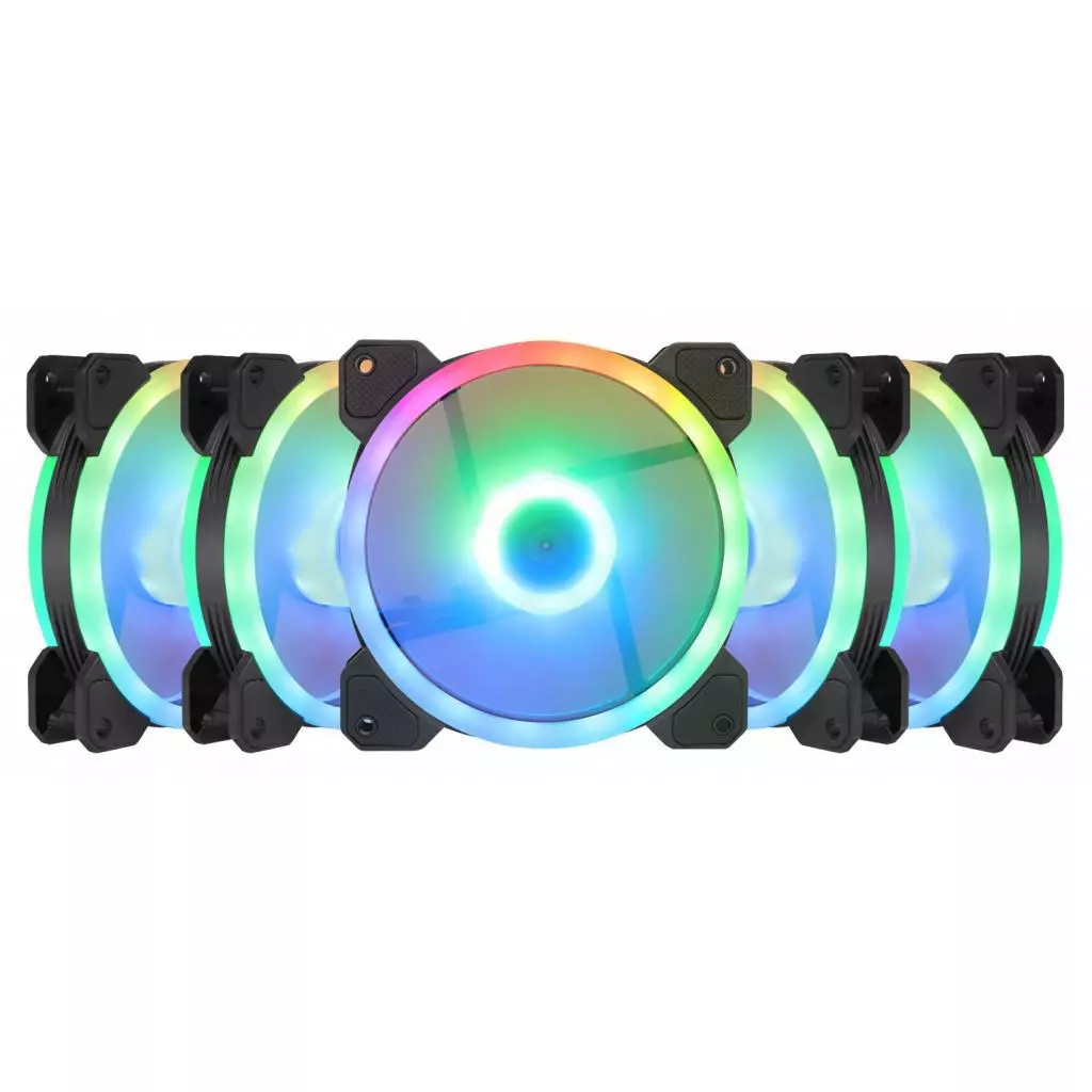 Кулер для корпуса Gelid Solutions AMBER 5 ARGB Combo Bundle ( 5 вентиляторов ) (RF-RGB-MP-01)