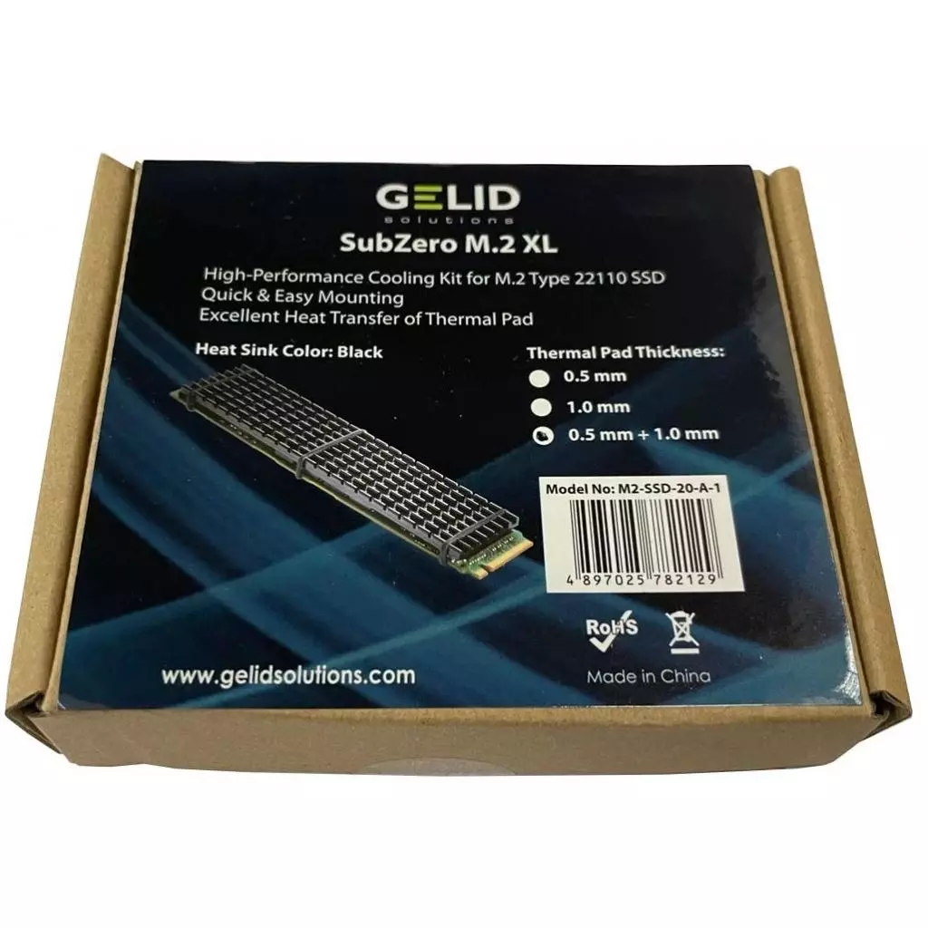 Радиатор охлаждения Gelid Solutions SubZero XL M.2 SSD BLACK (M2-SSD-20-A-1) - 1 Радиатор охлаждения Gelid Solutions SubZero XL M.2 SSD BLACK (M2-SSD-20-A-1) - 1