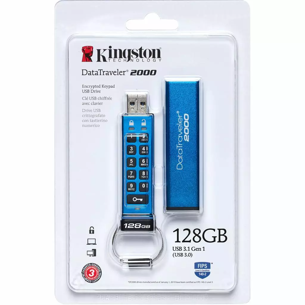USB флеш накопитель Kingston 128GB DataTraveler 2000 USB 3.0 (DT2000/128GB) - 6 USB флеш накопитель Kingston 128GB DataTraveler 2000 USB 3.0 (DT2000/128GB) - 6