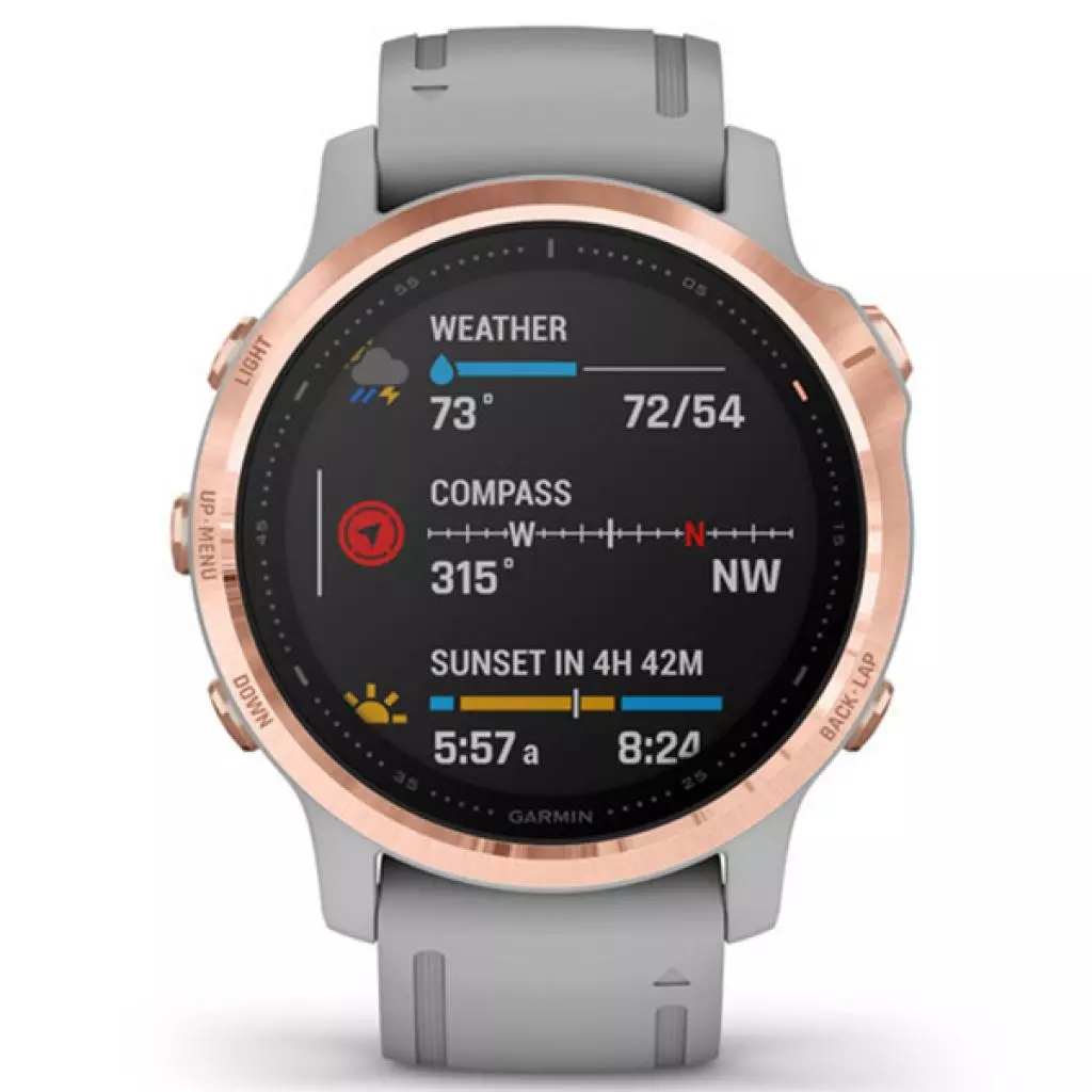 Смарт-часы Garmin fenix 6S Sapphire Rose Gold, Gray Band (010-02159-21) - 6 Смарт-часы Garmin fenix 6S Sapphire Rose Gold, Gray Band (010-02159-21) - 6