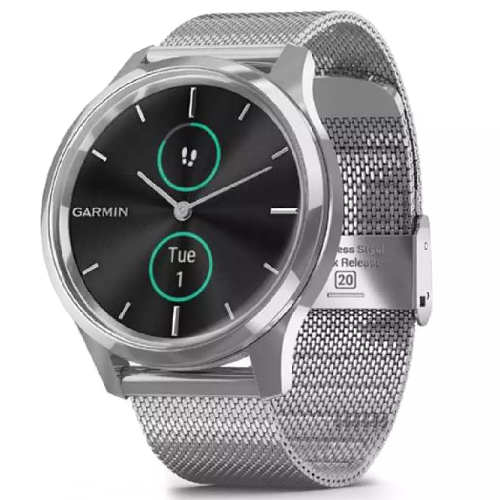 Смарт-часы Garmin vivomove Luxe, S/E EU, Silver, Milanese (010-02241-23)