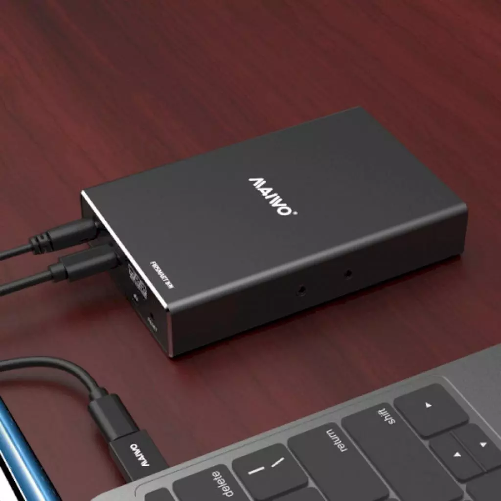 Карман внешний Maiwo 2*HDD 2.5" SATA/SSD up to 9.5mm USB3.1 GEN2 Type-C, RAID 0,1 (K25272C) - 3 Карман внешний Maiwo 2*HDD 2.5" SATA/SSD up to 9.5mm USB3.1 GEN2 Type-C, RAID 0,1 (K25272C) - 3