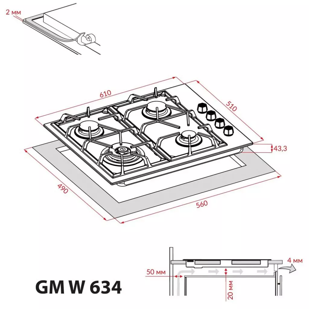 Варочная поверхность Weilor GM W 634 SS - 10 Варочная поверхность Weilor GM W 634 SS - 10