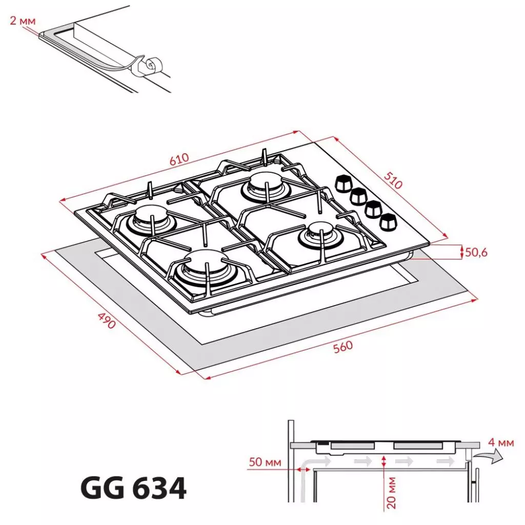 Варочная поверхность Weilor GG 634 BL - 10 Варочная поверхность Weilor GG 634 BL - 10