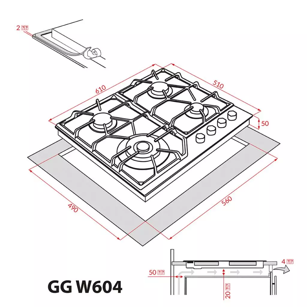 Варочная поверхность Weilor GG W 604 BL - 3 Варочная поверхность Weilor GG W 604 BL - 3