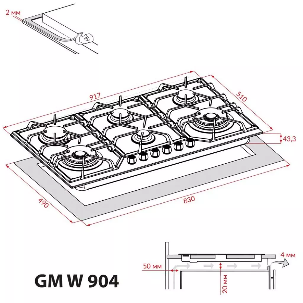 Варочная поверхность Weilor GM W 904 SS - 3 Варочная поверхность Weilor GM W 904 SS - 3