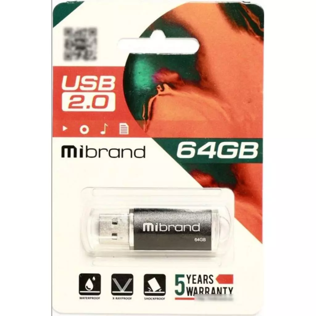 USB флеш накопитель Mibrand 64GB Cougar Black USB 2.0 (MI2.0/CU64P1B) - 1 USB флеш накопитель Mibrand 64GB Cougar Black USB 2.0 (MI2.0/CU64P1B) - 1