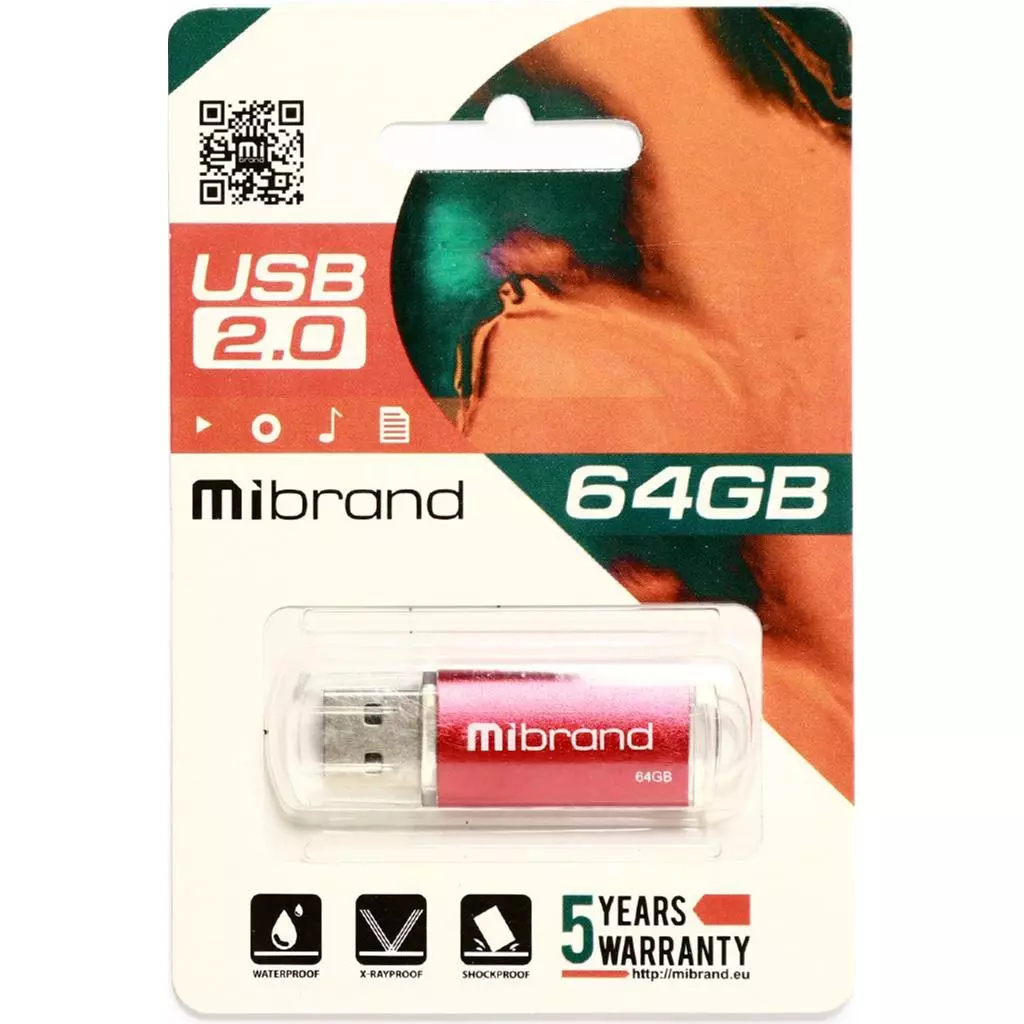 USB флеш накопитель Mibrand 64GB Cougar Red USB 2.0 (MI2.0/CU64P1R) - 1 USB флеш накопитель Mibrand 64GB Cougar Red USB 2.0 (MI2.0/CU64P1R) - 1