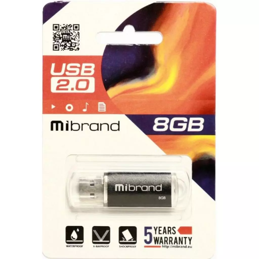 USB флеш накопитель Mibrand 8GB Cougar Black USB 2.0 (MI2.0/CU8P1B) - 1 USB флеш накопитель Mibrand 8GB Cougar Black USB 2.0 (MI2.0/CU8P1B) - 1