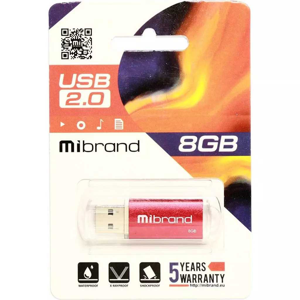 USB флеш накопитель Mibrand 8GB Cougar Red USB 2.0 (MI2.0/CU8P1R) - 1 USB флеш накопитель Mibrand 8GB Cougar Red USB 2.0 (MI2.0/CU8P1R) - 1