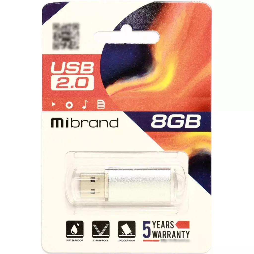 USB флеш накопитель Mibrand 8GB Cougar Silver USB 2.0 (MI2.0/CU8P1S) - 1 USB флеш накопитель Mibrand 8GB Cougar Silver USB 2.0 (MI2.0/CU8P1S) - 1