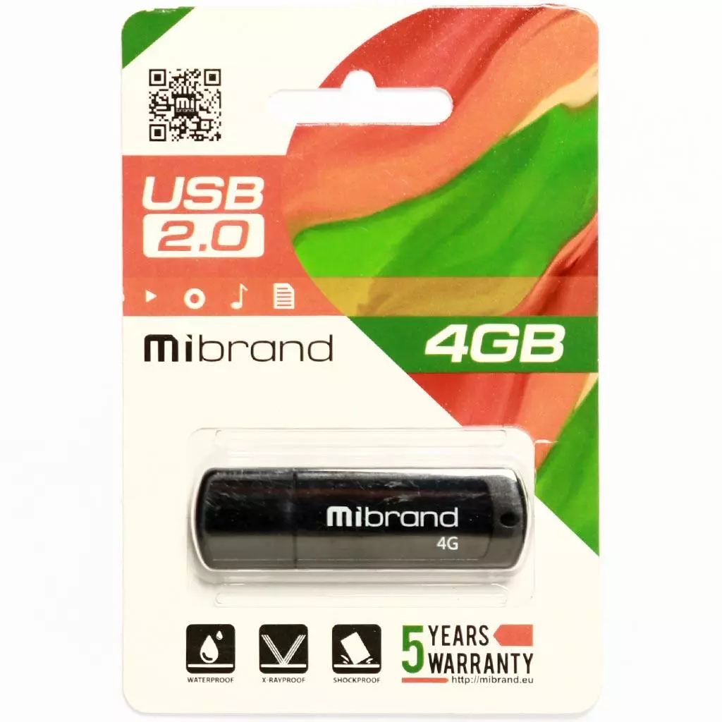 USB флеш накопитель Mibrand 4GB Grizzly Black USB 2.0 (MI2.0/GR4P3B) - 1 USB флеш накопитель Mibrand 4GB Grizzly Black USB 2.0 (MI2.0/GR4P3B) - 1