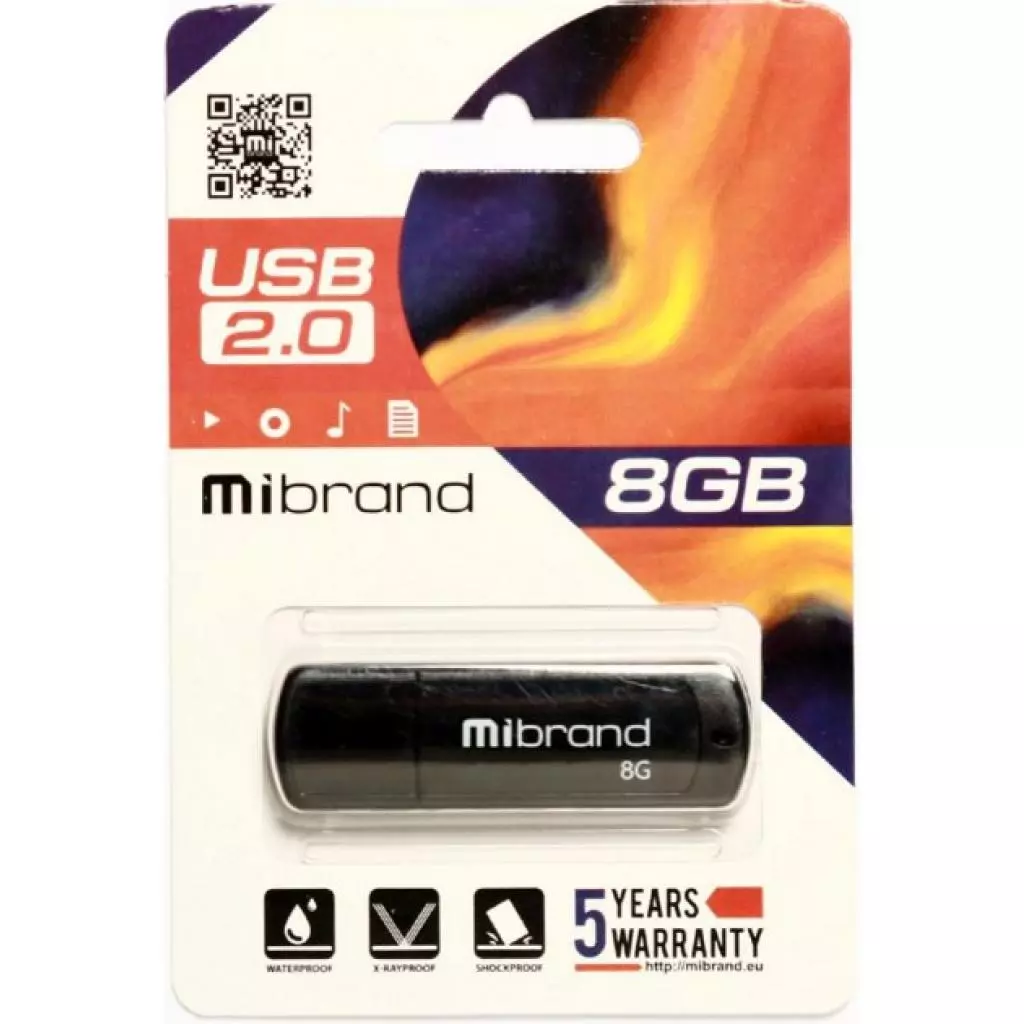 USB флеш накопитель Mibrand 8GB Grizzly Black USB 2.0 (MI2.0/GR8P3B) - 1 USB флеш накопитель Mibrand 8GB Grizzly Black USB 2.0 (MI2.0/GR8P3B) - 1