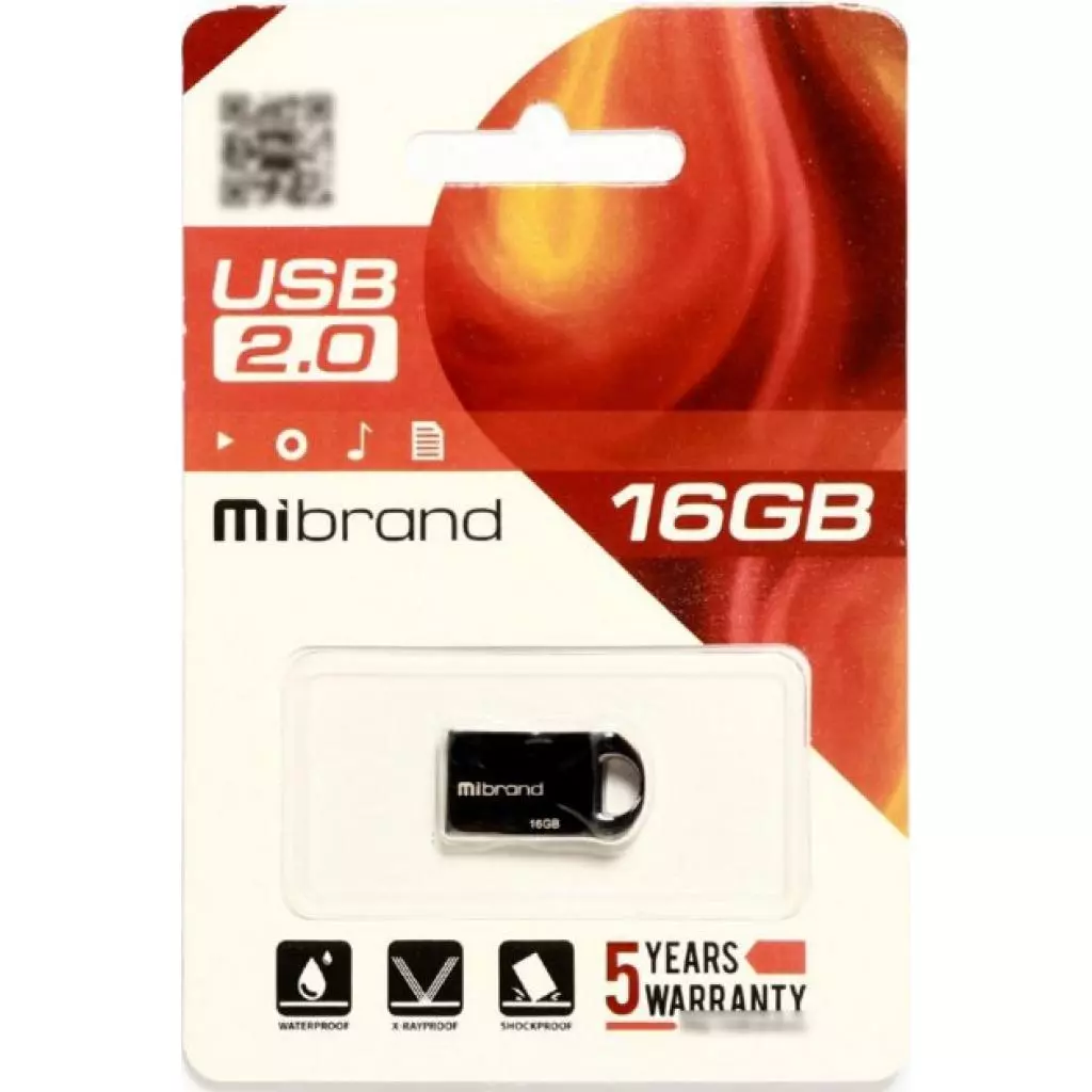 USB флеш накопитель Mibrand 16GB Hawk Black USB 2.0 (MI2.0/HA16M1B) - 1 USB флеш накопитель Mibrand 16GB Hawk Black USB 2.0 (MI2.0/HA16M1B) - 1