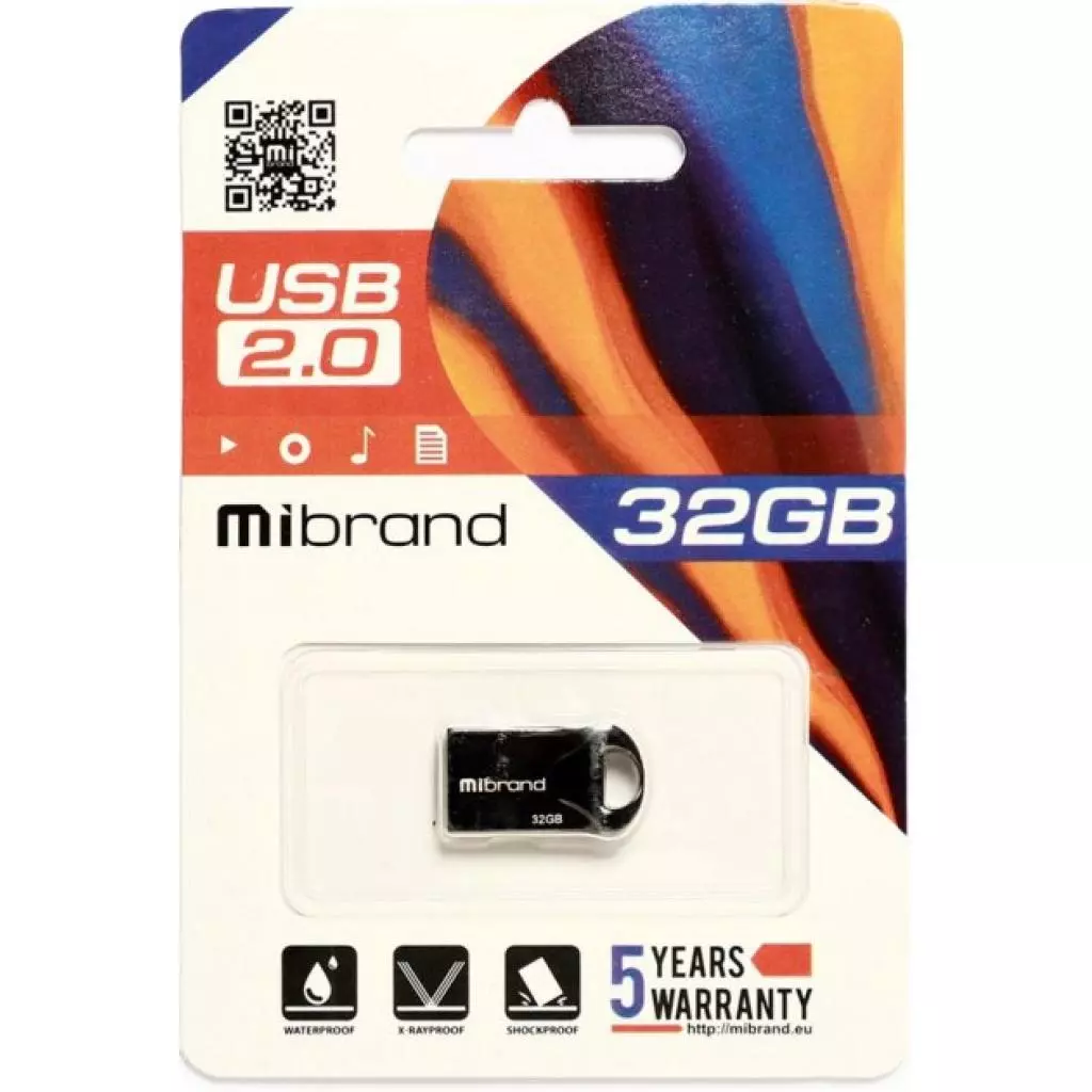 USB флеш накопитель Mibrand 32GB Hawk Black USB 2.0 (MI2.0/HA32M1B) - 1 USB флеш накопитель Mibrand 32GB Hawk Black USB 2.0 (MI2.0/HA32M1B) - 1