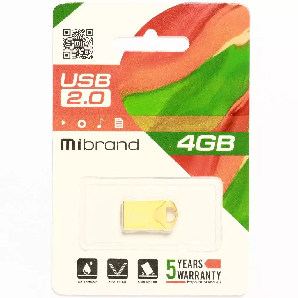USB флеш накопитель Mibrand 4GB Hawk Gold USB 2.0 (MI2.0/HA4M1G) - 1 USB флеш накопитель Mibrand 4GB Hawk Gold USB 2.0 (MI2.0/HA4M1G) - 1