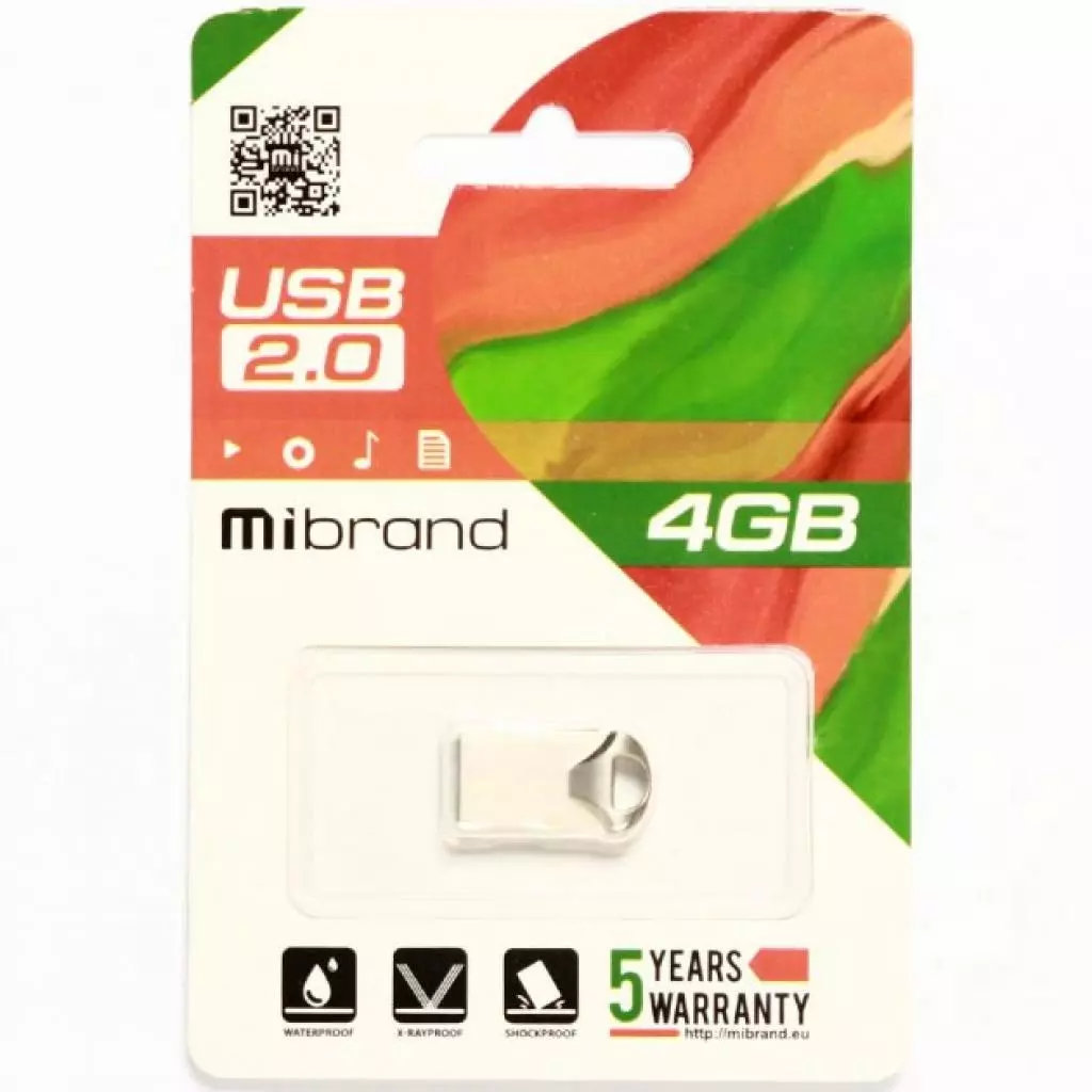 USB флеш накопитель Mibrand 4GB Hawk Silver USB 2.0 (MI2.0/HA4M1S) - 1 USB флеш накопитель Mibrand 4GB Hawk Silver USB 2.0 (MI2.0/HA4M1S) - 1