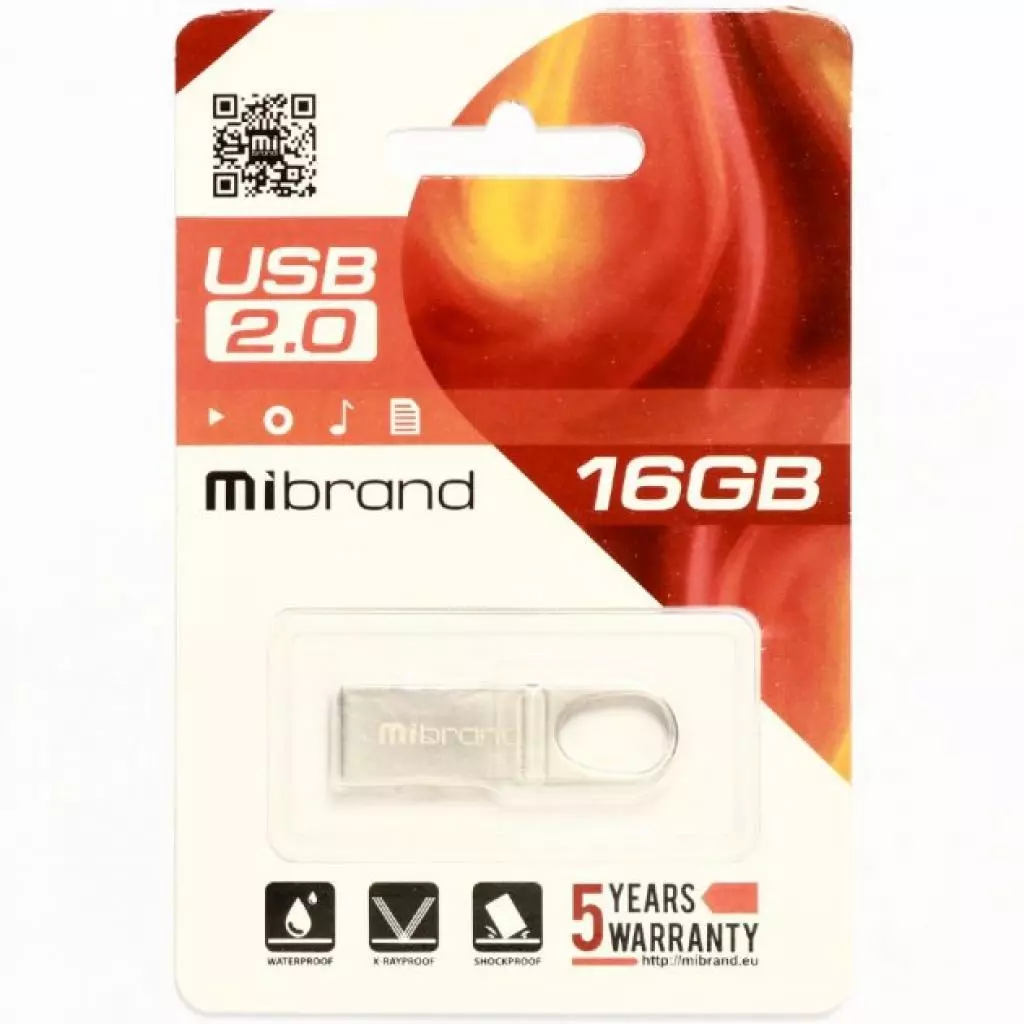 USB флеш накопитель Mibrand 16GB Irbis Silver USB 2.0 (MI2.0/IR16U3S) - 1 USB флеш накопитель Mibrand 16GB Irbis Silver USB 2.0 (MI2.0/IR16U3S) - 1