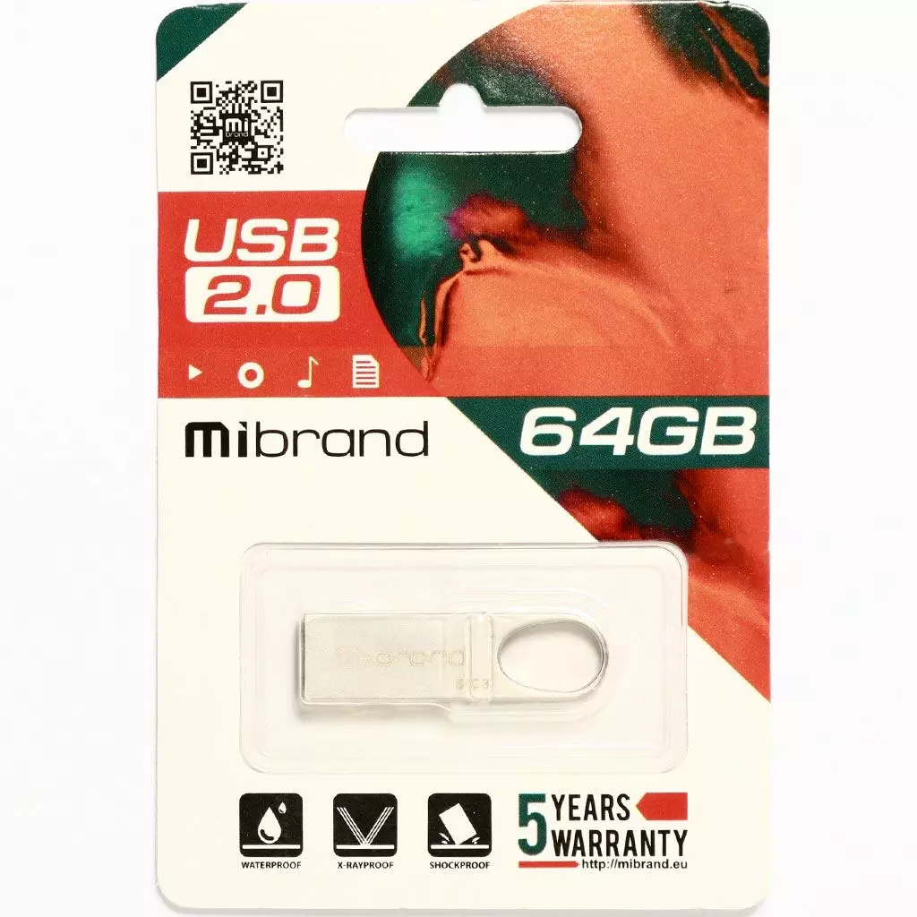 USB флеш накопитель Mibrand 64GB Irbis Silver USB 2.0 (MI2.0/IR64U3S) - 1 USB флеш накопитель Mibrand 64GB Irbis Silver USB 2.0 (MI2.0/IR64U3S) - 1