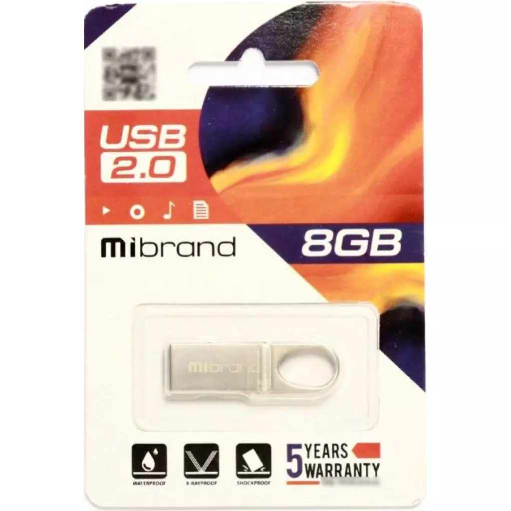 USB флеш накопитель Mibrand 8GB Irbis Silver USB 2.0 (MI2.0/IR8U3S) - 1 USB флеш накопитель Mibrand 8GB Irbis Silver USB 2.0 (MI2.0/IR8U3S) - 1