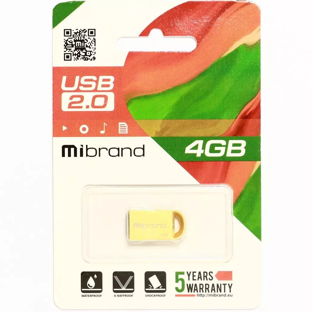 USB флеш накопитель Mibrand 4GB lynx Gold USB 2.0 (MI2.0/LY4M2G) - 1