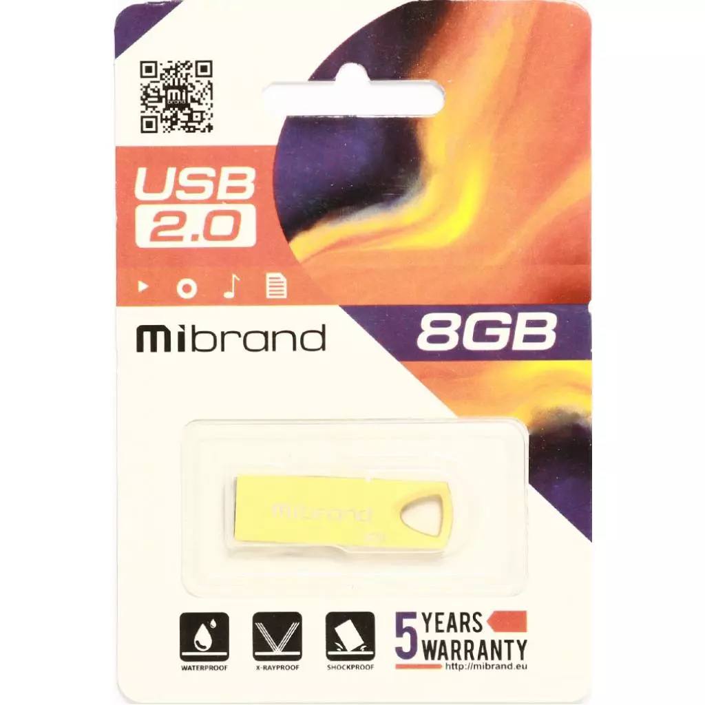 USB флеш накопитель Mibrand 8GB Puma Gold USB 2.0 (MI2.0/PU8U1G) - 1 USB флеш накопитель Mibrand 8GB Puma Gold USB 2.0 (MI2.0/PU8U1G) - 1
