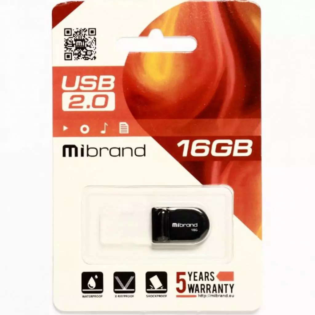 USB флеш накопитель Mibrand 16GB Scorpio Black USB 2.0 (MI2.0/SC16M3B) - 1