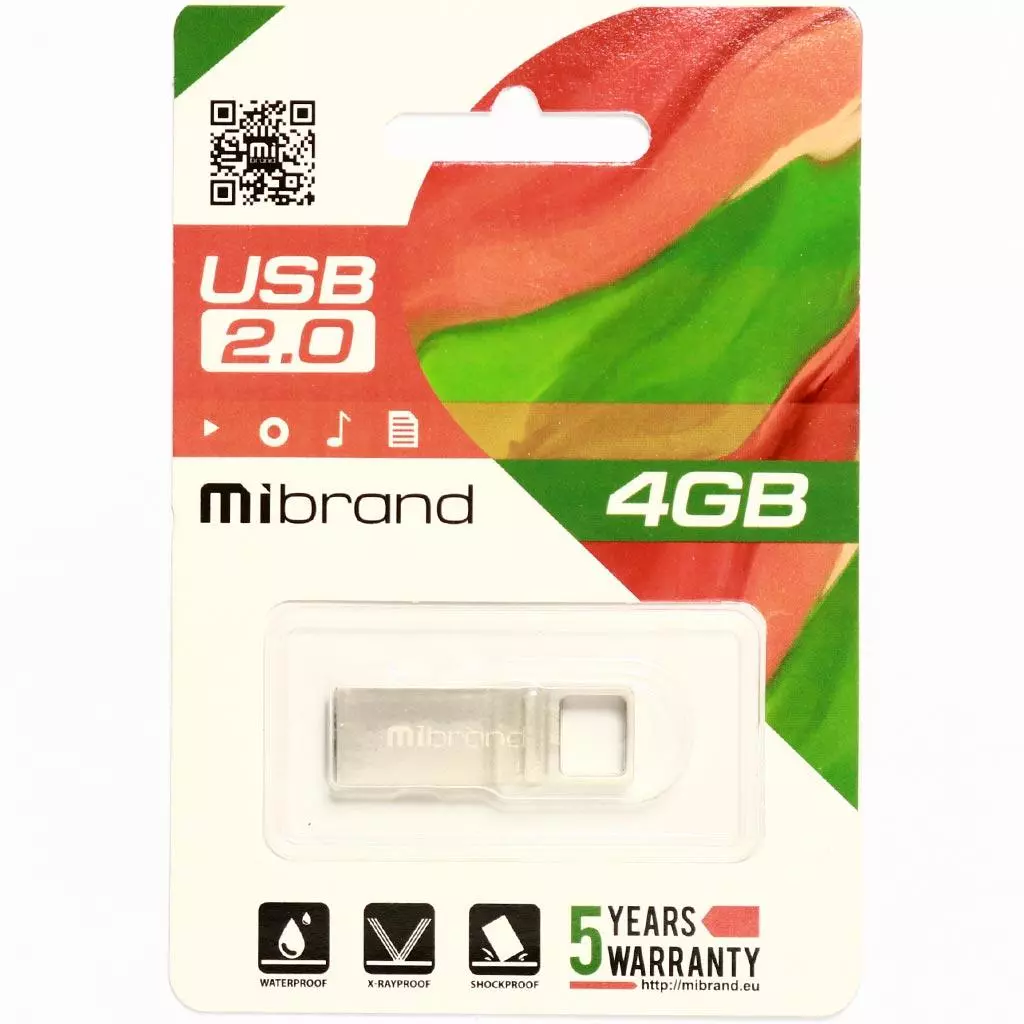 USB флеш накопитель Mibrand 4GB Shark Silver USB 2.0 (MI2.0/SH4U4S) - 1 USB флеш накопитель Mibrand 4GB Shark Silver USB 2.0 (MI2.0/SH4U4S) - 1