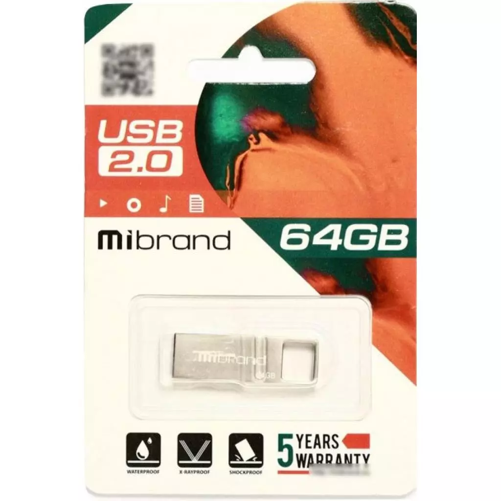 USB флеш накопитель Mibrand 64GB Shark Silver USB 2.0 (MI2.0/SH64U4S) - 1 USB флеш накопитель Mibrand 64GB Shark Silver USB 2.0 (MI2.0/SH64U4S) - 1